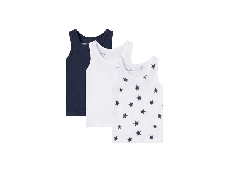 Gehe zu Vollbildansicht: lupilu Kleinkinder Jungen Unterhemden, 3 Stück, mit Bio-Baumwollanteil - Bild 2