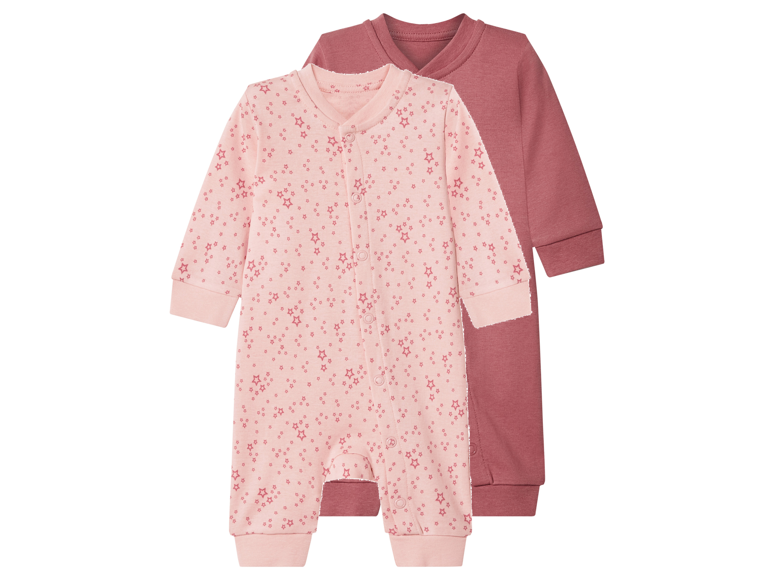 LUPILU® Baby Schlafoverall, 2 Stück (rosé/rosa, 62/68)