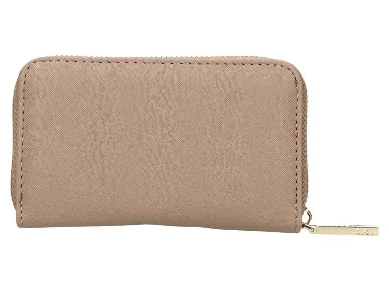 Beige kleine Geldbörse mit Reißverschluss, mit Mexx-Logo