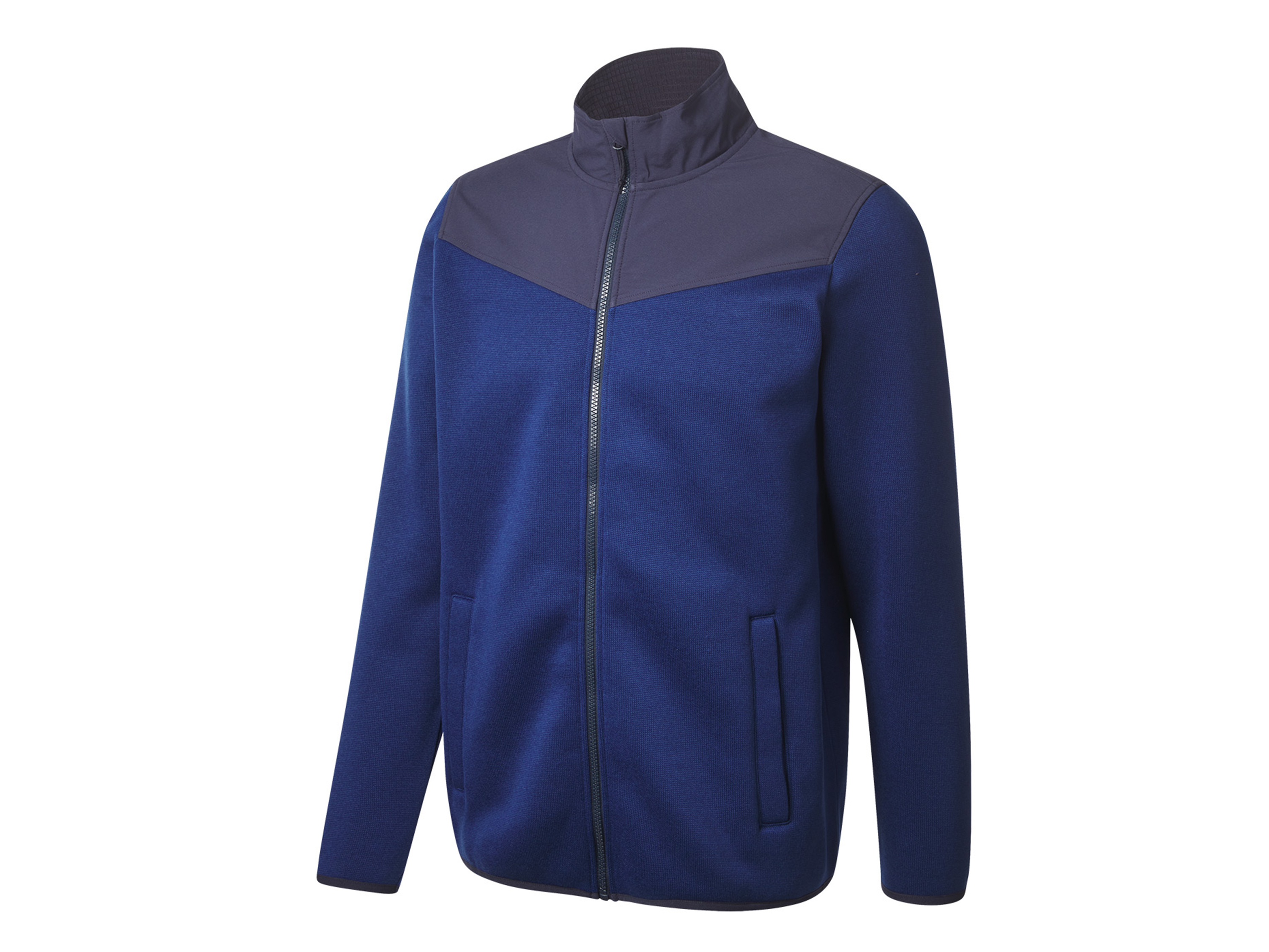 CRIVIT Herren Jacke Strickfleece Outdoor (Blau, L(52/54)) | 04334036086728