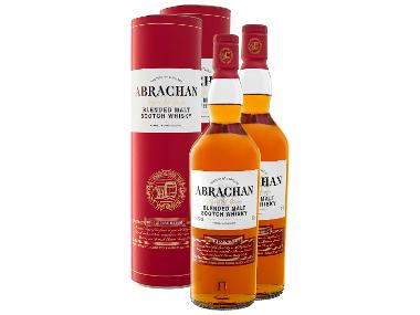 2 x 0,7-l-Flasche Whiskypaket Abrachan Blended Malt Scotch Whisky 18 Jahre Double Cask Matured mit Geschenkbox 45% Vol