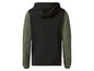 Schwarze Kapuzenjacke mit grünen Ärmeln