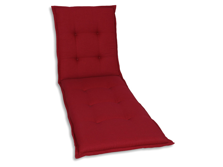 Ein rotes Liegestuhlkissen