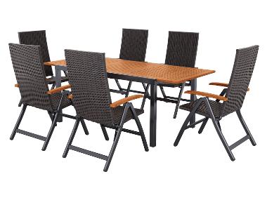 LIVARNO® Geflecht-Set »Valencia«, 7-teilig - Ausziehtisch & 6 Klappsessel