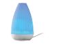 Blauer Aroma-Diffusor mit gerippter Textur und zwei Bedientasten.