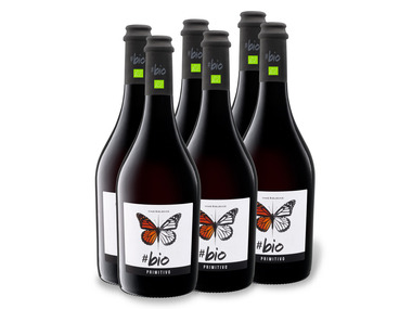 6 x 0,75-l-Flasche Weinpaket #bio Primitivo Salento IGT trocken, Rotwein