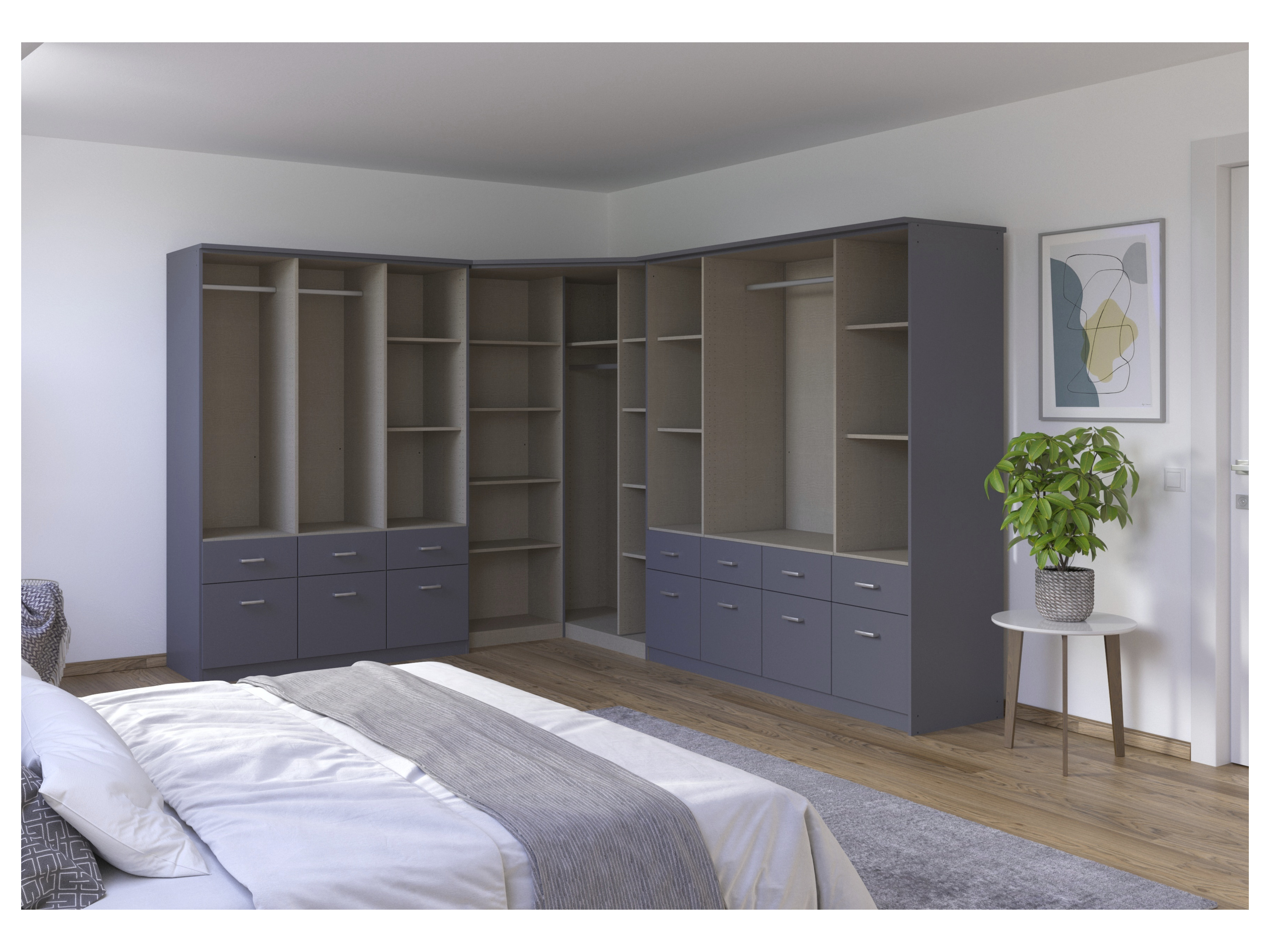 RAUCH BLUE Eckschranklösung Bremen (9-türig, graumetallic) – Bild 3 von 4