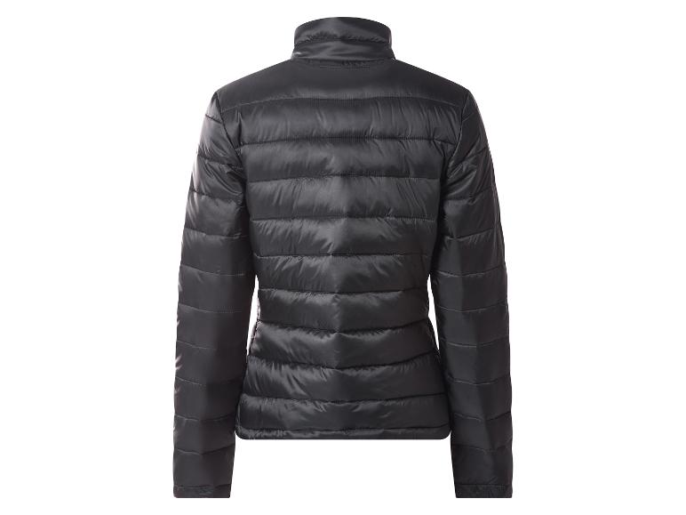 Schwarze Damen-Steppjacke, Rückansicht.
