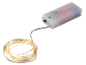 Batteriebetriebene Lichterkette mit LED-Lampen und transparenter Batteriefachbox.