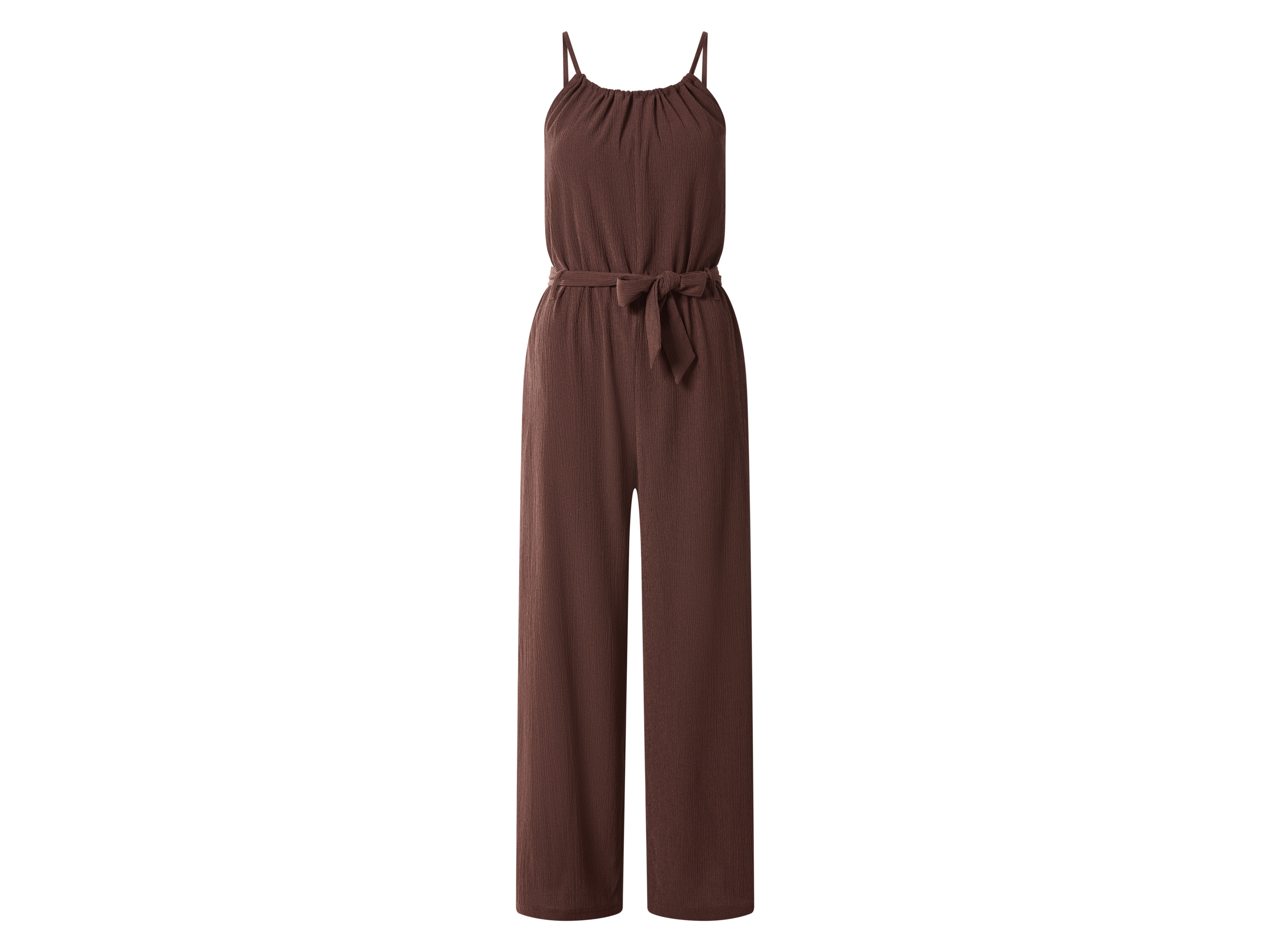 ESMARA® Damen Crêpe-Jumpsuit (Braun, L(44/46))
