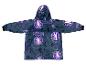 Nevermore Academy Oversize-Hoodie mit lila und schwarzen Mustern