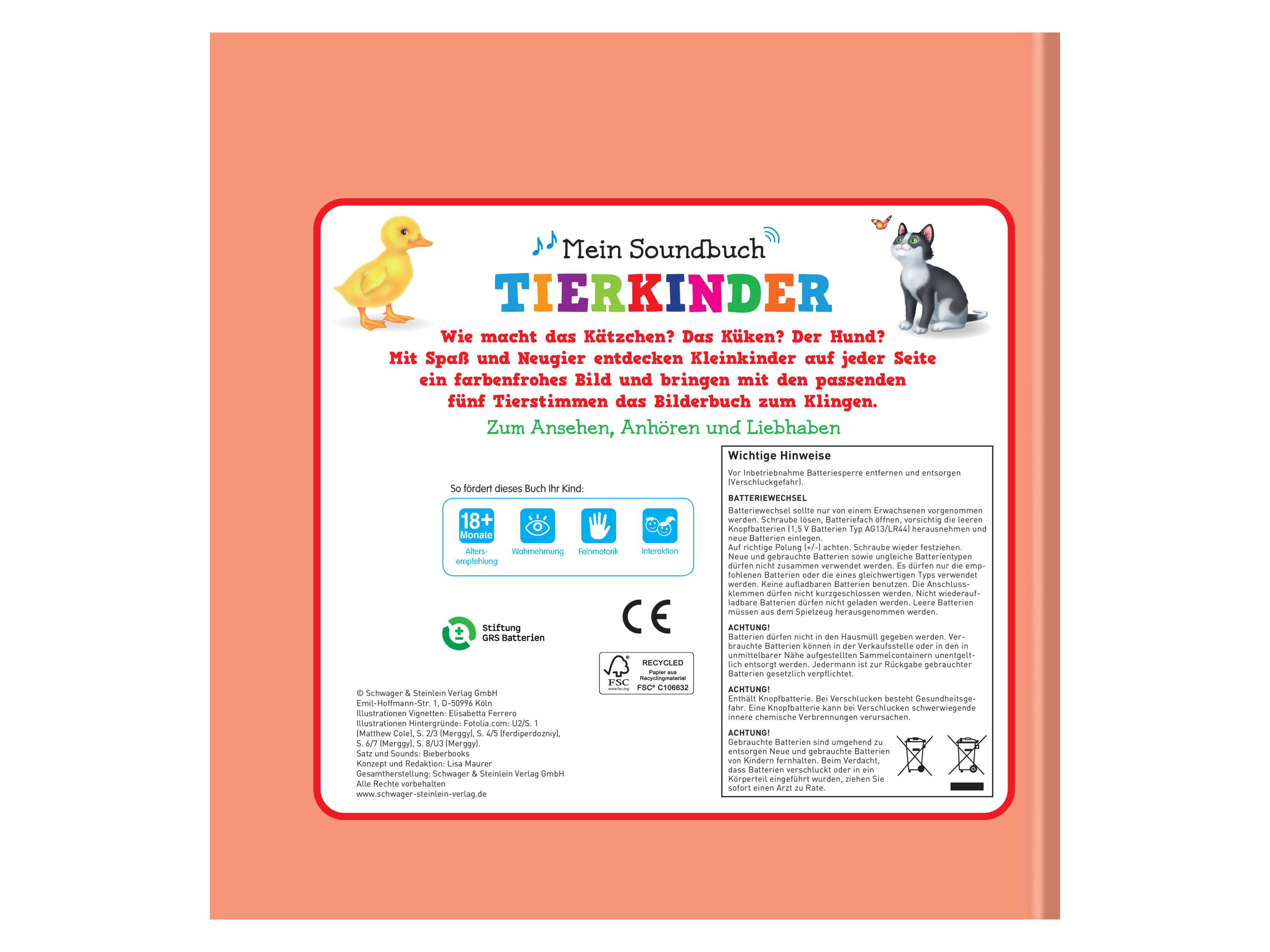 Kleinkinder Soundbücher mit 5-6 Sounds (Mein Soundbuch Tierkinder) – Bild 2 von 2