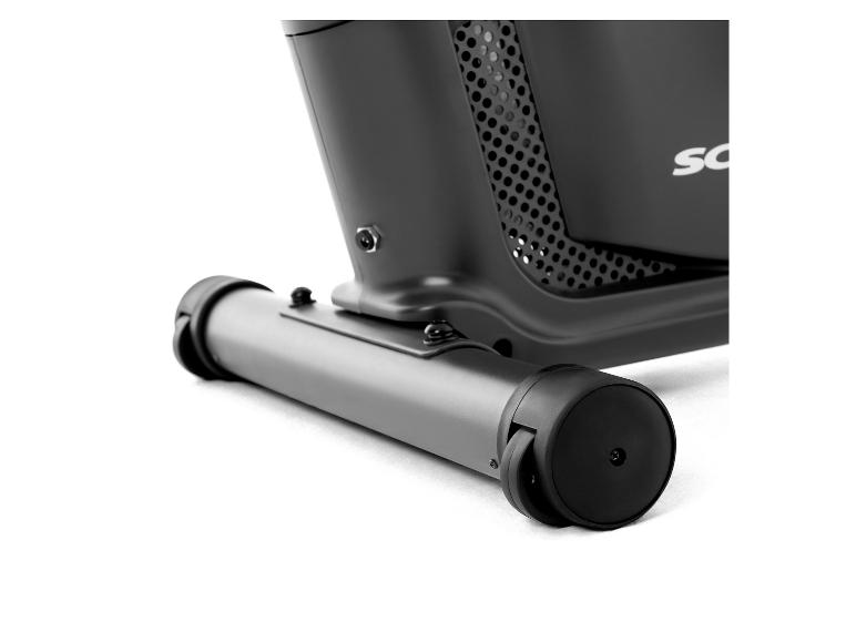 Fitnessgerätebasis mit Transporträdern und Lüftungsschlitzen.