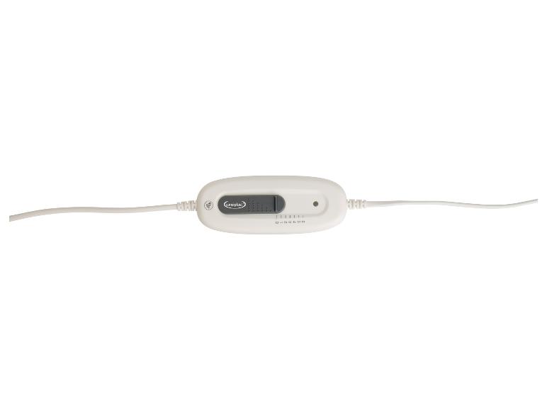 Weißer Controller mit Schiebeschalter und Zahlen von 0 bis 6, verbunden durch ein Kabel.