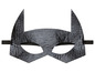 Eine schwarze Batman-Maske mit Gummiband.