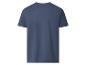 Dunkelblaues, kurzärmeliges Basic-T-Shirt, Rückansicht.
