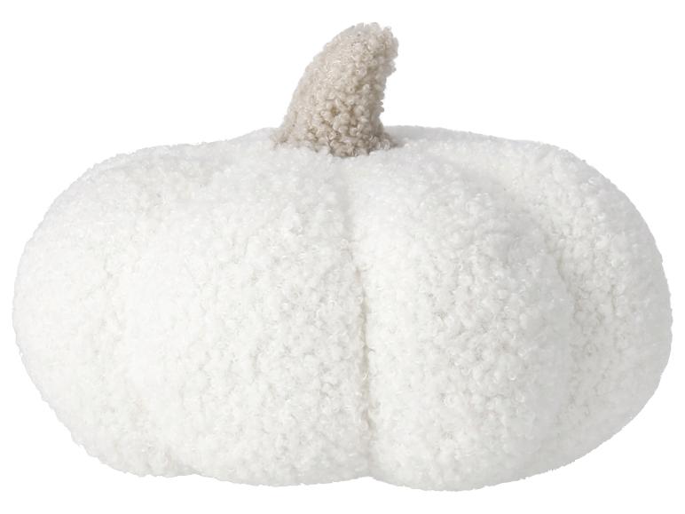 Weißer Plüschkürbis, perfekte Herbstdekoration.