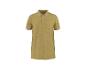 Khakifarbenes Herren-Poloshirt mit kurzen Ärmeln und Kragen mit weißen Streifen.
