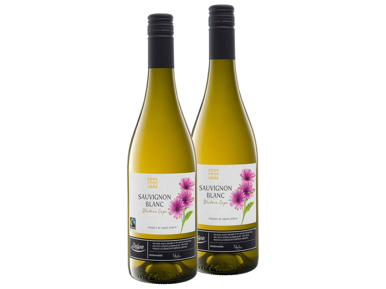 2er Weinpaket Deluxe Fairtrade Sauvingon Blanc Western Cape trocken, Weißwein
