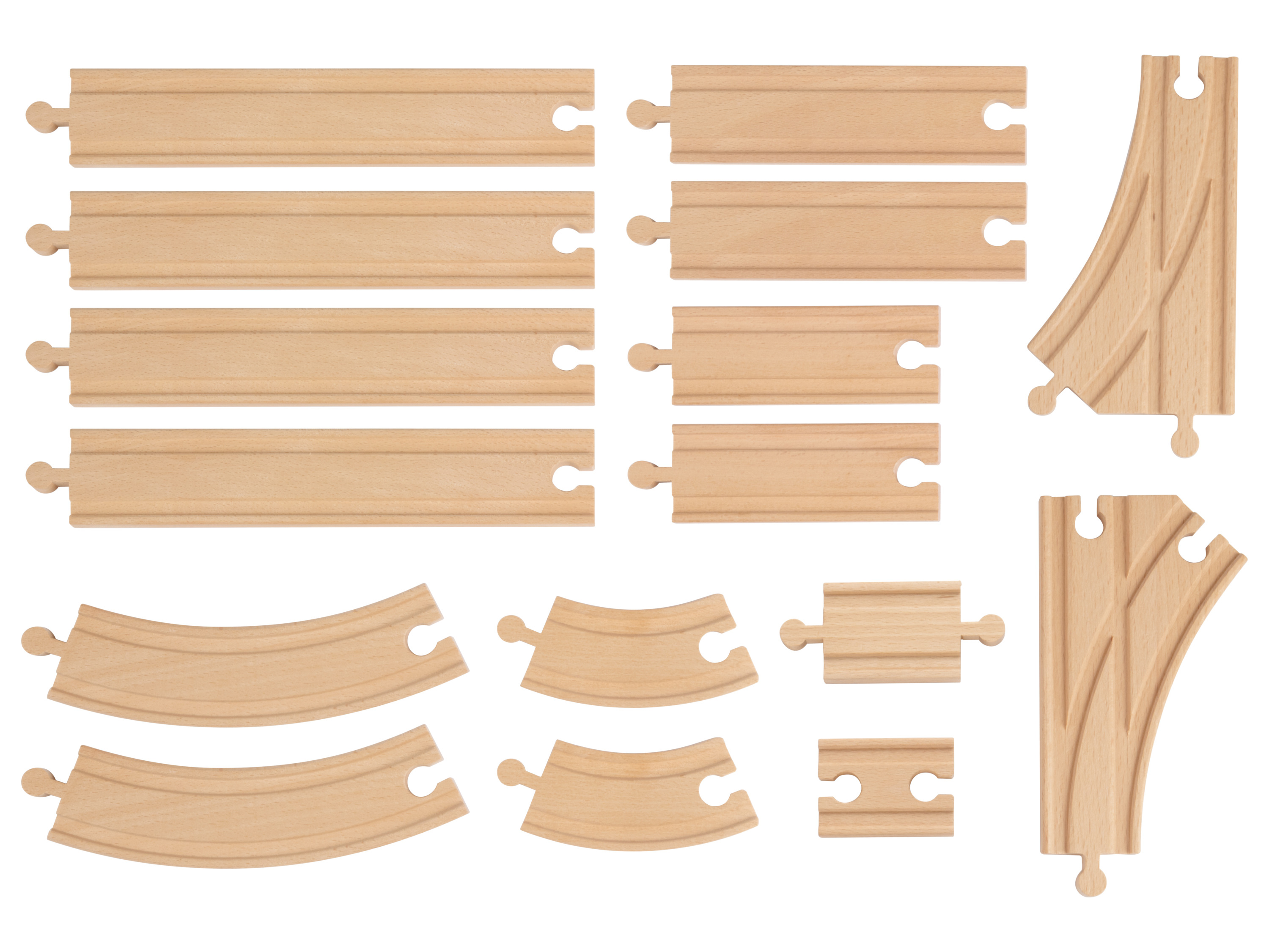 Thumbnail - lupilu® Schienen-Set, 16-teilig / Weichen-Set, 11-teilig (Schienen Strecken Set)