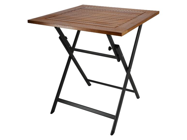 Klappbarer Bistrotisch aus Holz mit Metallgestell