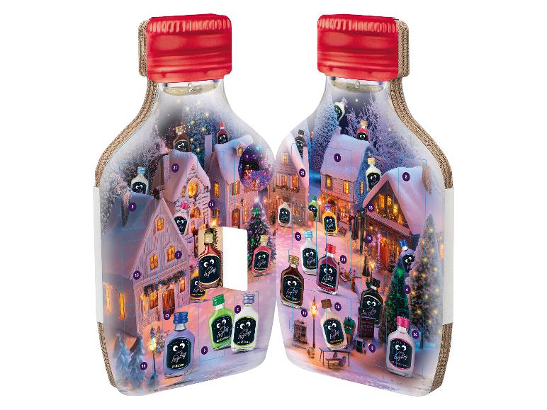 Kleiner Feigling Adventskalender in Form von zwei Flaschen mit 24 Türchen.