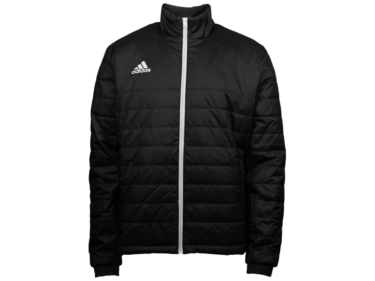 Schwarze Steppjacke mit Reißverschluss und Stehkragen