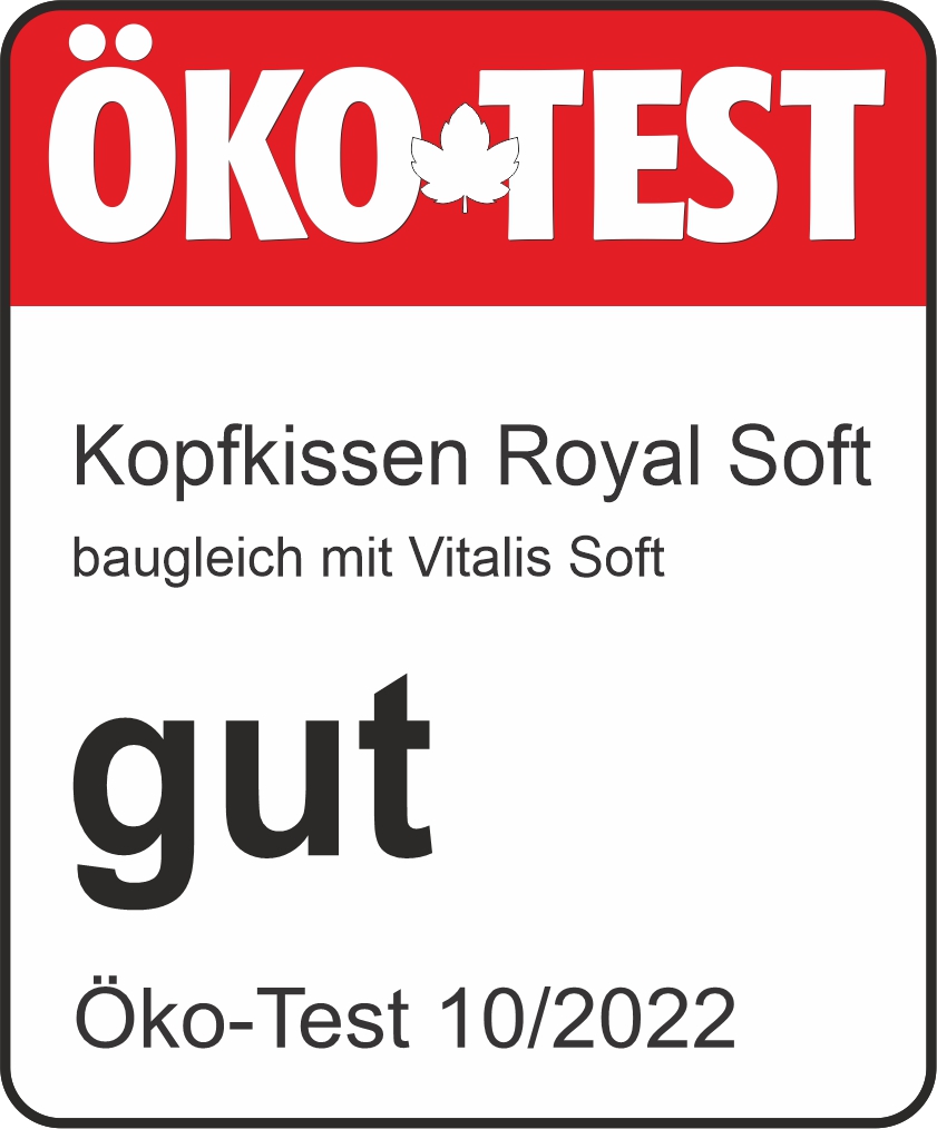 ÖKO-TEST: Kopfkissen Royal Soft, Bewertung "gut", 10/2022.