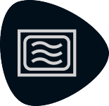 Symbol, das ein rechteckiges Schwimmbecken mit welligem Wasser darstellt.