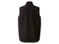 Eine schwarze Fleece-Weste ohne Ärmel.