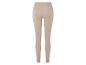 Beige Leggings mit hohem Bund.