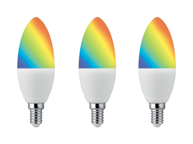 Gehe zu Vollbildansicht: LIVARNO home 3er Set - Leuchtmittel RGB, für Zigbee Smart Home, 6,5 Watt, E14 - Bild 1