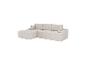 Beiges modulares Ecksofa mit Kissen, bezogen mit Cordstoff.