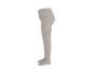 Hellgraue Kinderstrumpfhose mit gerippter Textur, Seitenansicht.