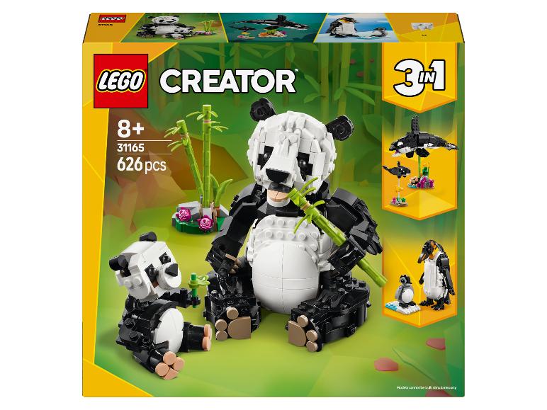 LEGO Creator 3-in-1 Panda-Spielset mit 626 Teilen, das auch als Orca oder Pinguine gebaut werden kann.