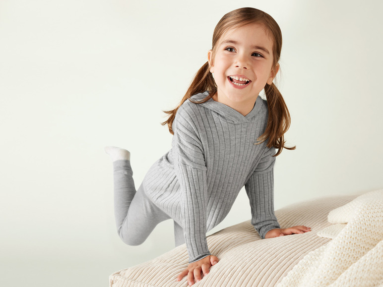 Gehe zu Vollbildansicht: lupilu® Kleinkinder Gerippter Pullover mit Kapuze - Bild 3