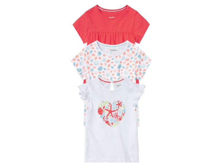 Gehe zu Vollbildansicht: lupilu Kleinkinder Mädchen T-Shirts, 3 Stück, aus reiner Baumwolle - Bild 25