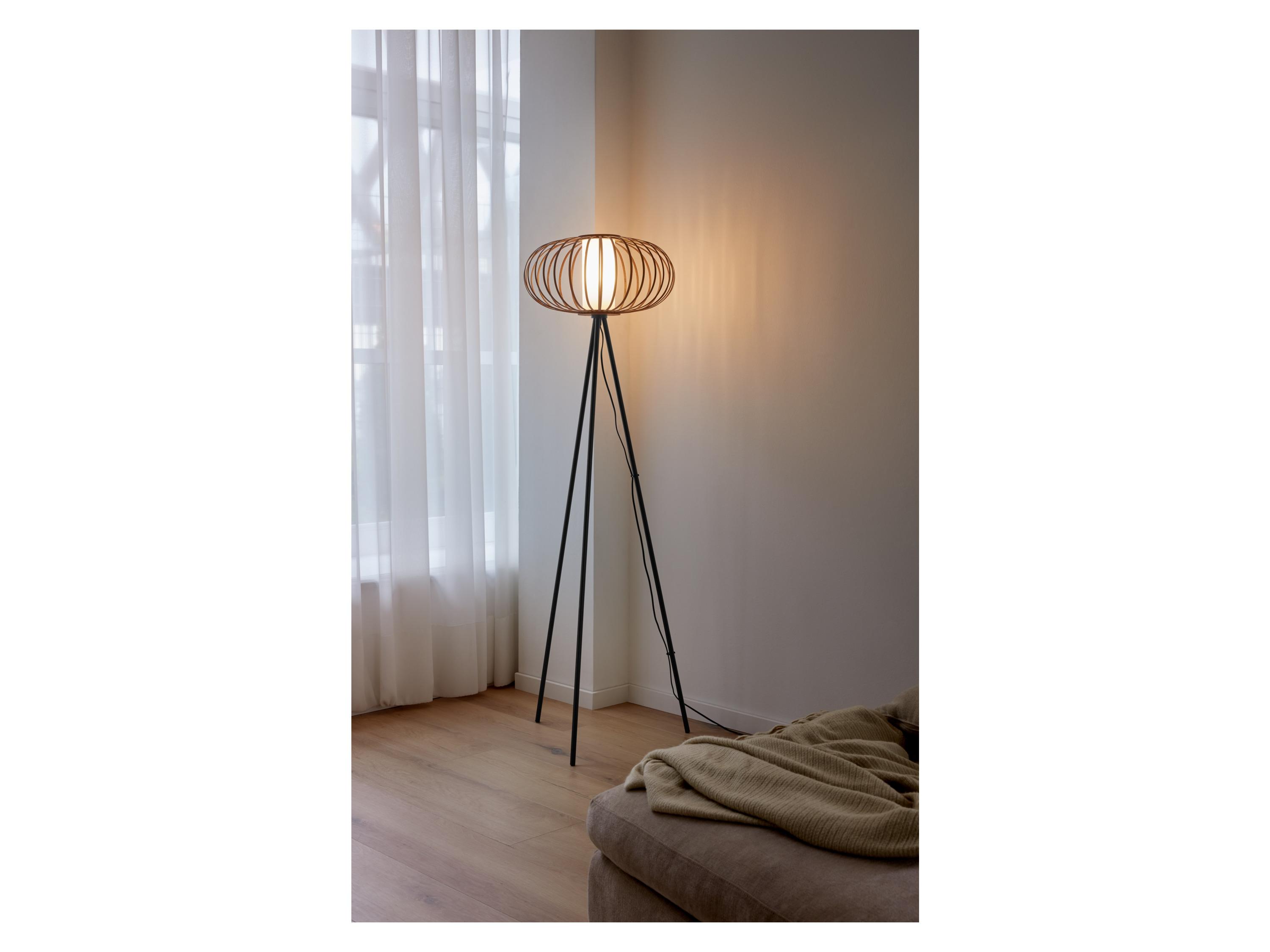 Thumbnail - LIVARNO home Stehleuchte Rattan LED (dunkel)