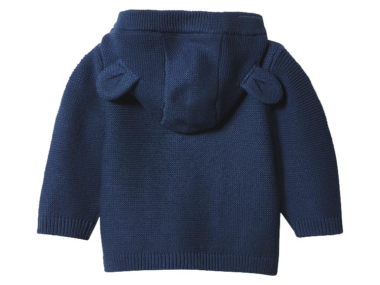 Kinder-Marineblauer Strickpullover mit Kapuze und Bärenohren.