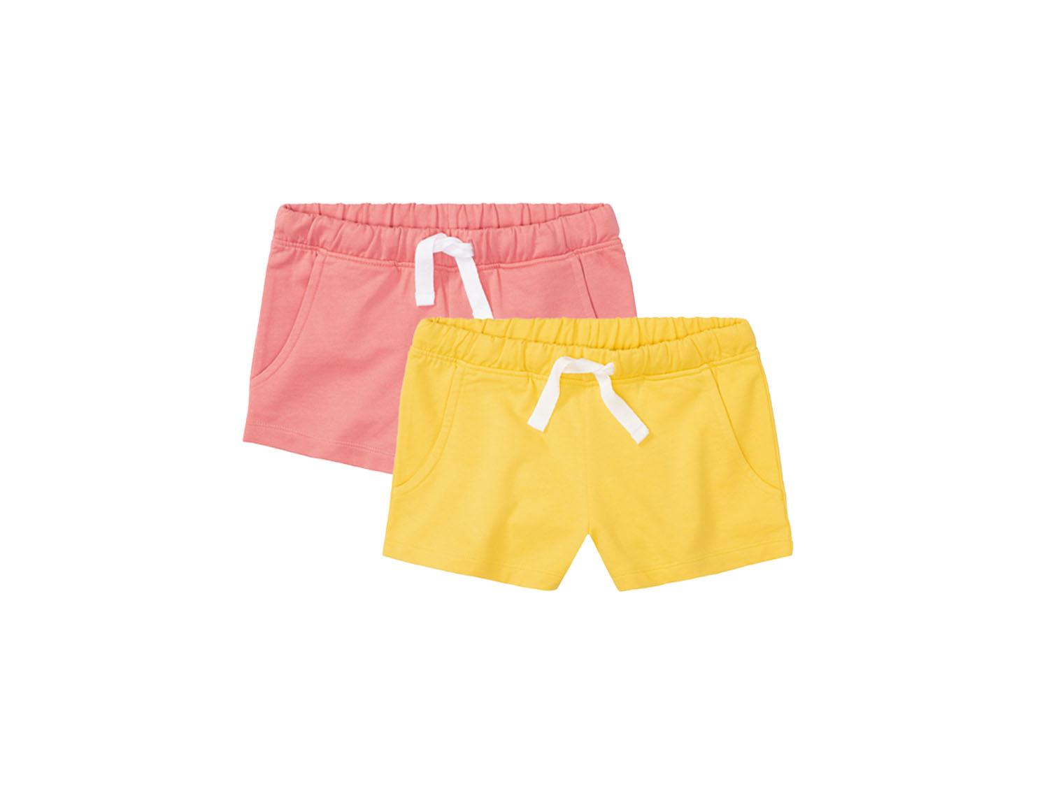pepperts!® Mädchen Sweatshorts 2er (158/164, gelb/koralle) | 04054599013756