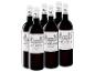 Sechs Flaschen Graves Rotwein mit Schloss-Etiketten und dem Text „Grand Vin de Bordeaux“.