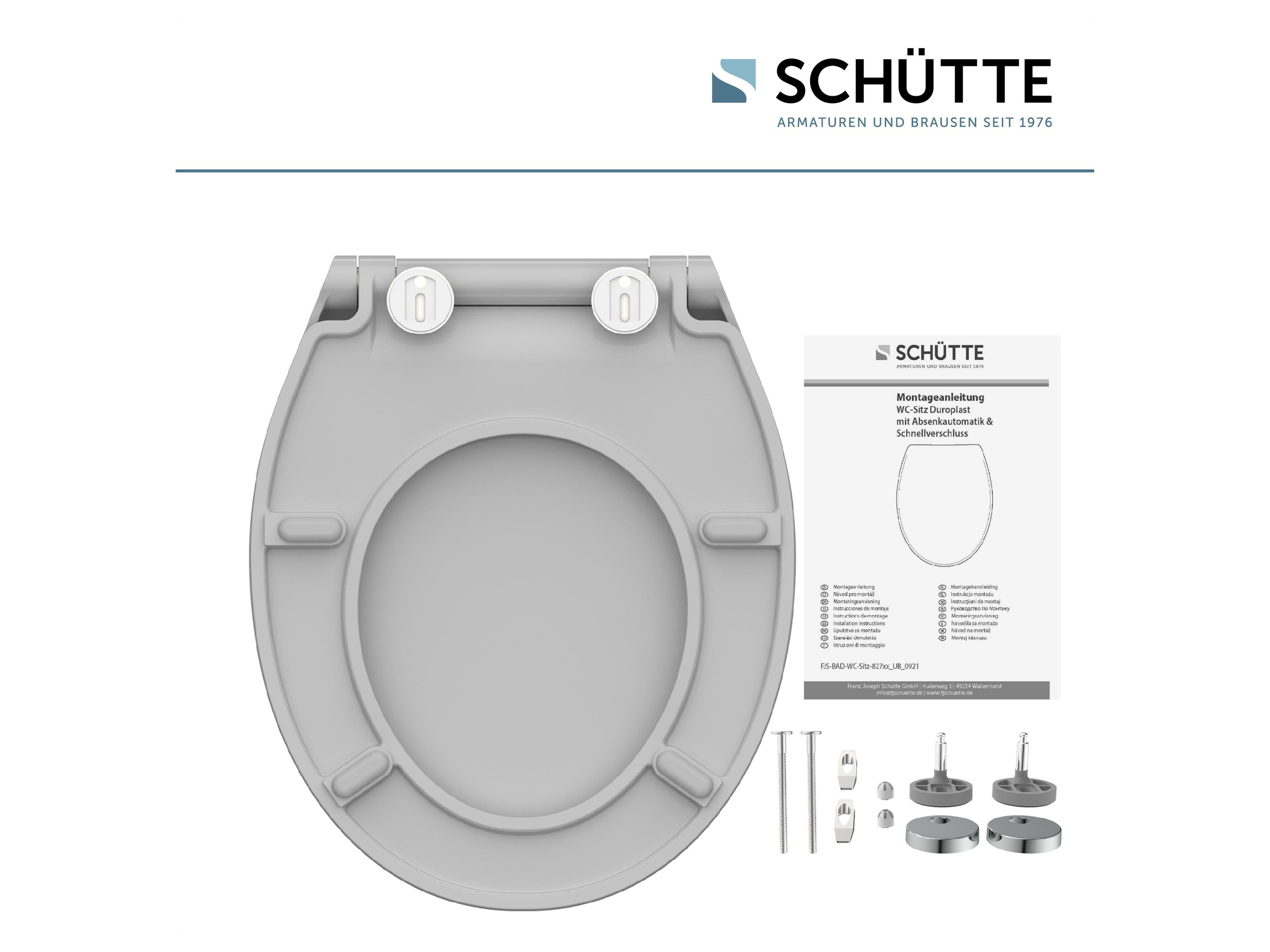Schütte WC-Sitz SLIM, Duroplast, Absenkautomatik, Schnellverschluss, besonders flache Form – Bild 4 von 4