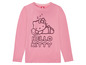 Ein rosafarbenes Hello Kitty Langarmshirt mit einem Bild von Hello Kitty, die schläft.