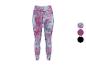 Damen-Sportleggings mit abstraktem rosa-blauem Muster.