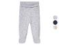 Graue Baby-Leggings mit Füssen, erhältlich in verschiedenen Farben und Mustern.