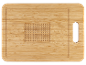 Bambusschneidebrett mit strukturierter Oberfläche.