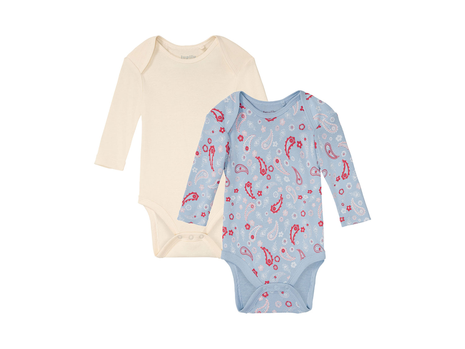 lupilu® 2 Baby Bodies (weiß/blau, 74/80) | 04055334412421