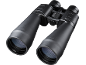 Ein schwarzes Fernglas mit strukturiertem Fokusrad, vor dunklem Hintergrund.