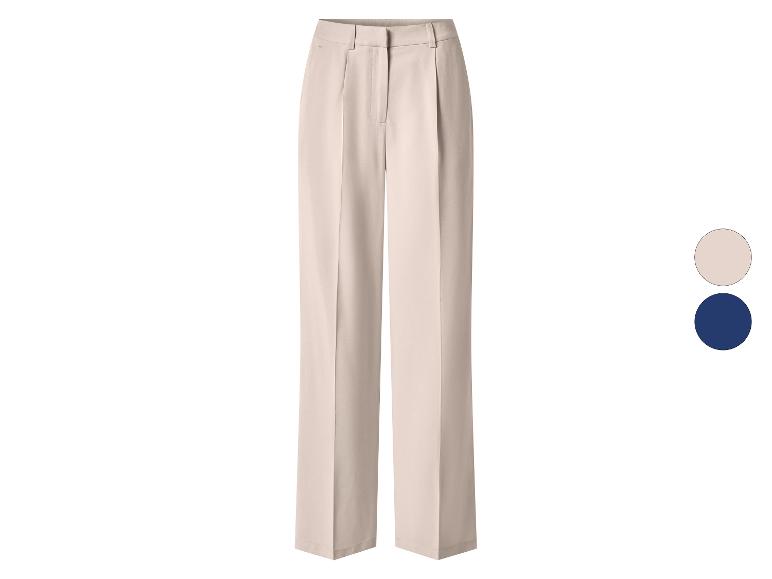 Beige plissierte Damenhose mit Farbauswahl.