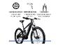 Schwarzes Mountainbike mit Scheibenbremsen, Rahmenfederung und Federgabel zur Stoßdämpfung.